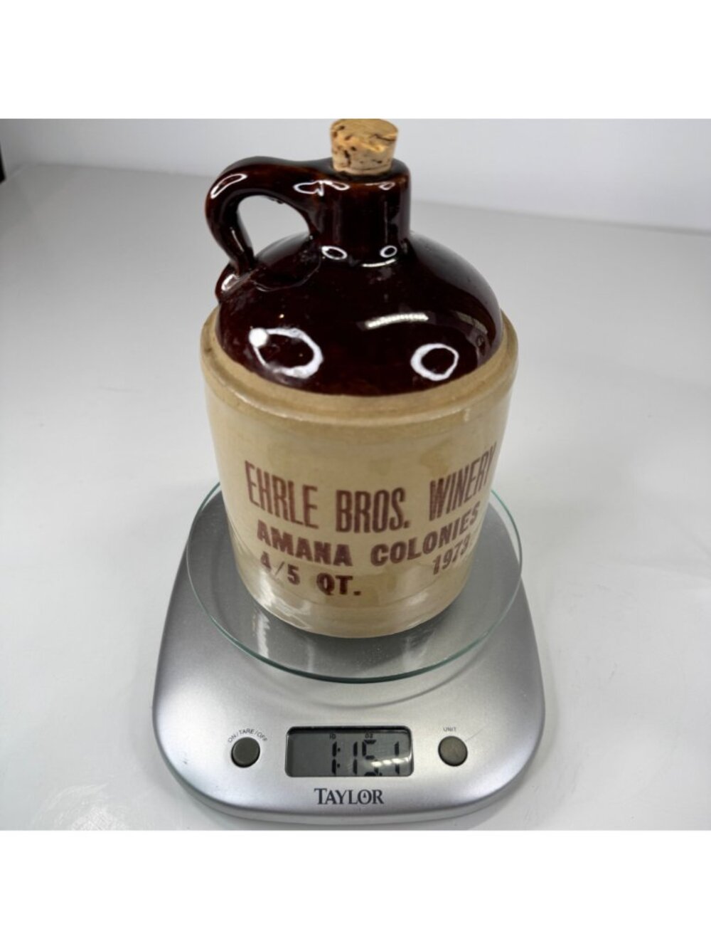 Ehrle Bros. Pottery Jug Handle & Cork 4/5 Qt 1973 Collectible Stoneware USA Vtg - Picture 12 of 13